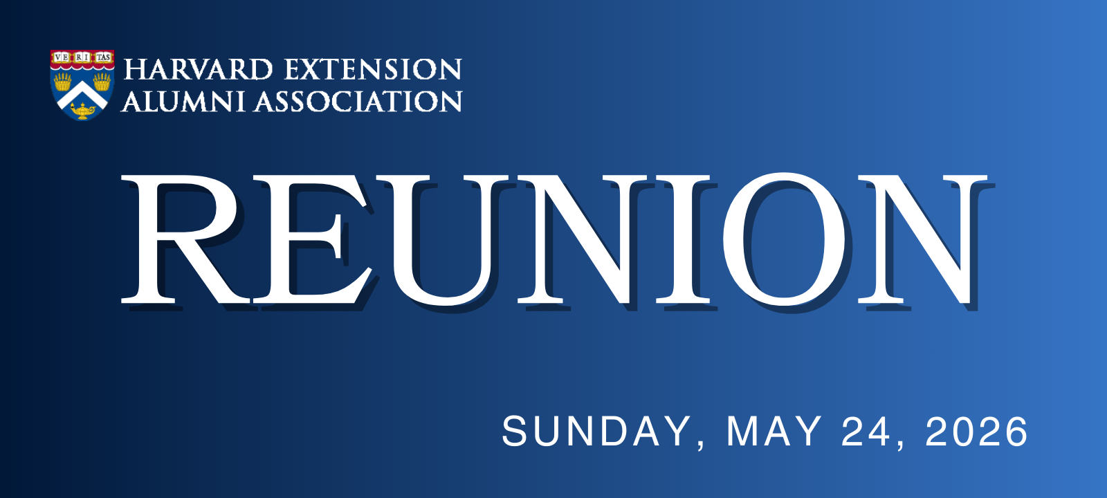 Blue background with reunion written in white and date May 24, 2026
