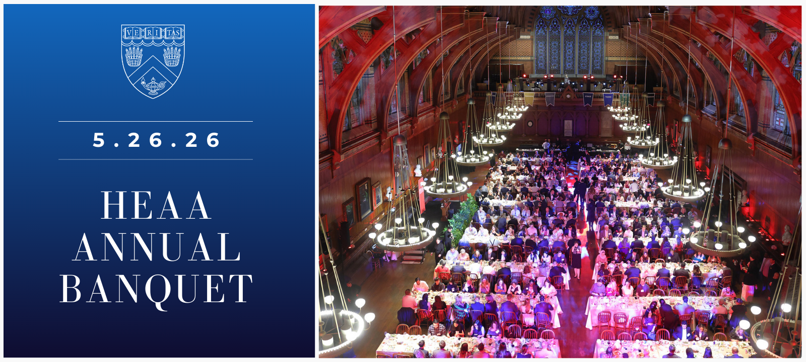 Picture of Annenburg Hall with table settings for a formal dinner